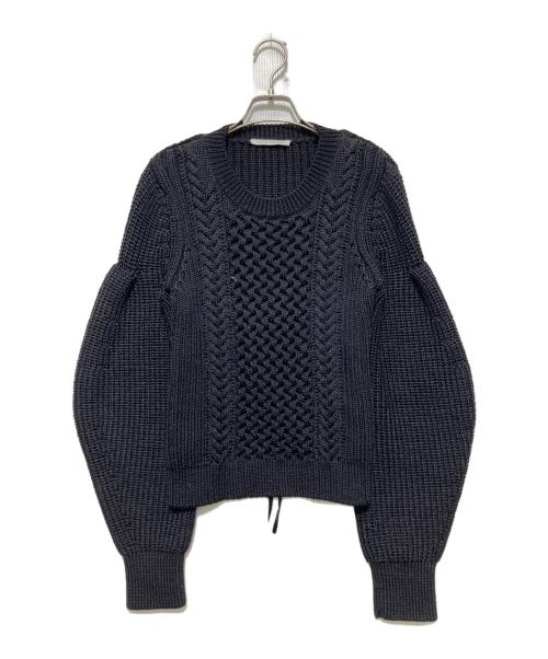 CECILIE BAHNSEN（セシリーバンセン）CECILIE BAHNSEN (セシリーバンセン) fifi balloon-sleeve knitted jumper バルーンスリーブニット ブラック サイズ:XS/Sの古着・服飾アイテム