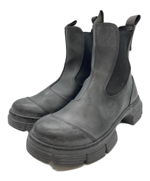 GANNI（ガニー）Ganni (ガニー) リサイクルラバーブーツ ブラック サイズ:36の古着・服飾アイテム