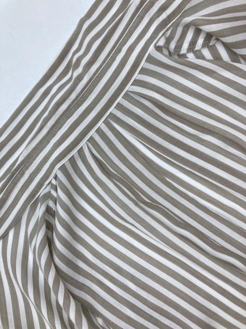 icB（アイシービー）icB (アイシービー) キュプラローンストライプ シャツ グレー サイズ:4の古着・服飾アイテム