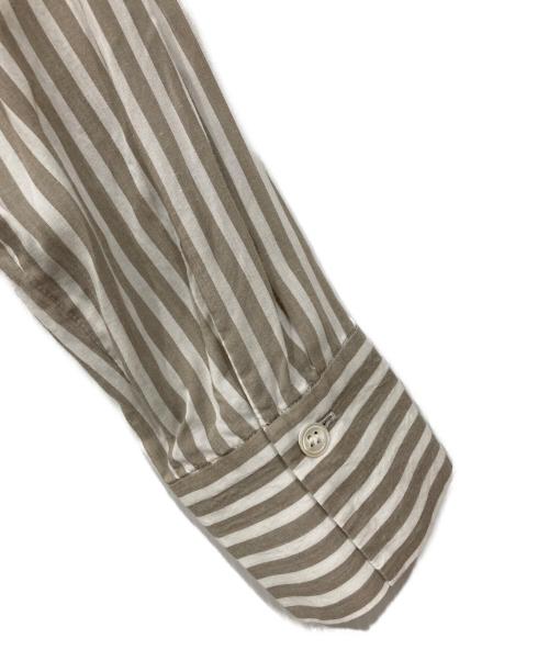 icB（アイシービー）icB (アイシービー) キュプラローンストライプ シャツ グレー サイズ:4の古着・服飾アイテム