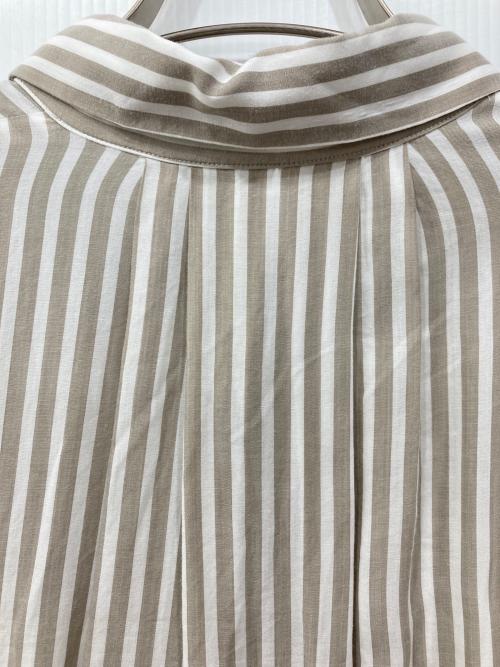 icB（アイシービー）icB (アイシービー) キュプラローンストライプ シャツ グレー サイズ:4の古着・服飾アイテム