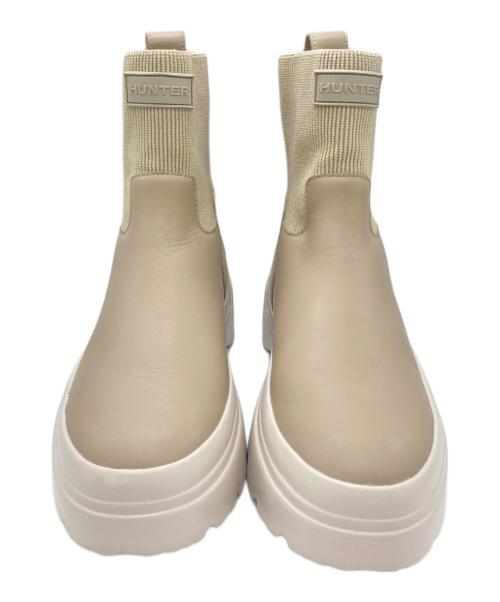 HUNTER（ハンター）HUNTER (ハンター) explorer chelsea flatform boot ベージュ サイズ:UK5の古着・服飾アイテム