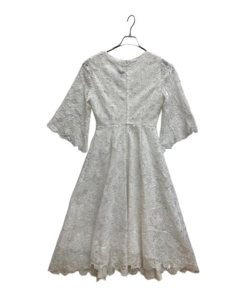 JENNE（ジェンヌ）JENNE (ジェンヌ) 総レース8分フレア袖ワンピース ホワイト サイズ:M 未使用品の古着・服飾アイテム