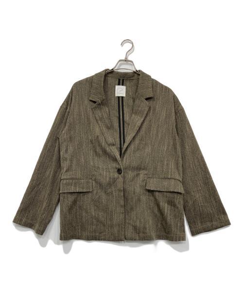 crewre（クルー）crewre (クルー) ツイーディヘリンボンジャケット ブラウン サイズ:3の古着・服飾アイテム