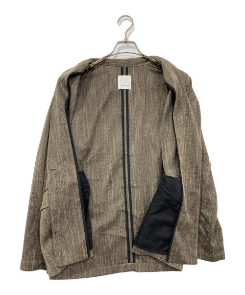 crewre（クルー）crewre (クルー) ツイーディヘリンボンジャケット ブラウン サイズ:3の古着・服飾アイテム