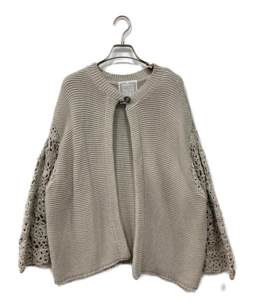 BEARDSLEY（ビアズリー）BEARDSLEY (ビアズリー) クロシェットスリーブカーディガン グレー サイズ:Freeの古着・服飾アイテム