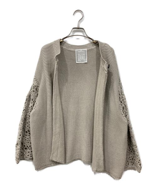 BEARDSLEY（ビアズリー）BEARDSLEY (ビアズリー) クロシェットスリーブカーディガン グレー サイズ:Freeの古着・服飾アイテム