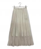 anuansアニュアンス）の古着「レースプリーツスカート」｜アイボリー