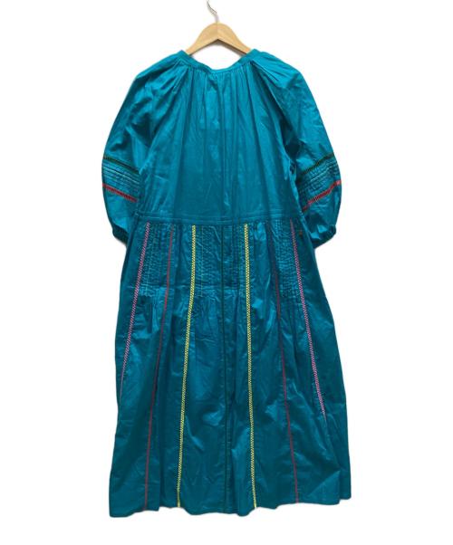 MUVEIL（ミュベール）MUVEIL (ミュベール) カラーステッチワンピース ブルー サイズ:36 未使用品の古着・服飾アイテム