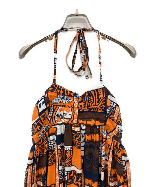 Needles（ニードルズ）Needles (ニードルズ) シルク混キャミワンピース オレンジ×ネイビー サイズ:2の古着・服飾アイテム