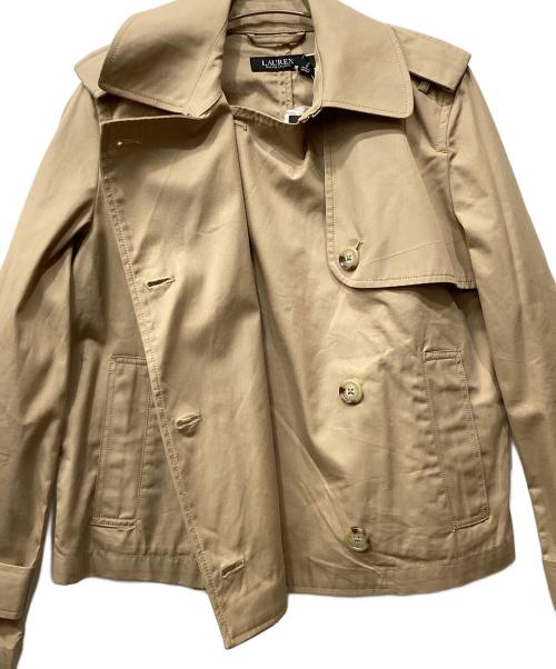 LAUREN RALPH LAUREN（ローレンラルフローレン）LAUREN RALPH LAUREN (ローレンラルフローレン) ショート ダブルブレステッド ツイル トレンチ コート ベージュ サイズ:2の古着・服飾アイテム
