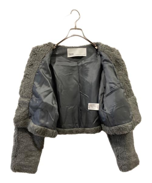 ticca（ティッカ）ticca (ティッカ) ウールファーショートコート グレー サイズ:FREEの古着・服飾アイテム