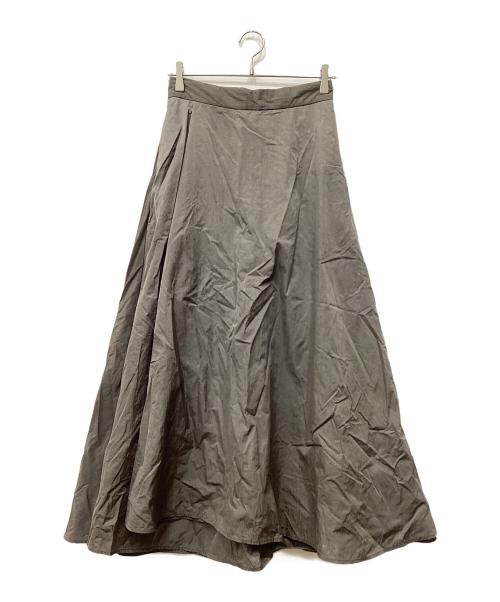 不明（フメイ）不明 (フメイ) HAND DYE NYLON タックフレアスカート グレー サイズ:2の古着・服飾アイテム