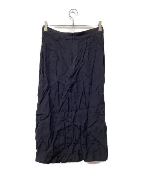 toteme（トーテム）toteme (トーテム) Front-Split サテン ミディスカート ネイビー サイズ:36の古着・服飾アイテム