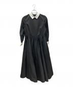 foufouフーフー）の古着「double cuffs bicolor one piece」｜ブラック