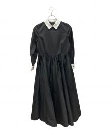 foufou（フーフー）の古着「double cuffs bicolor one piece」｜ブラック