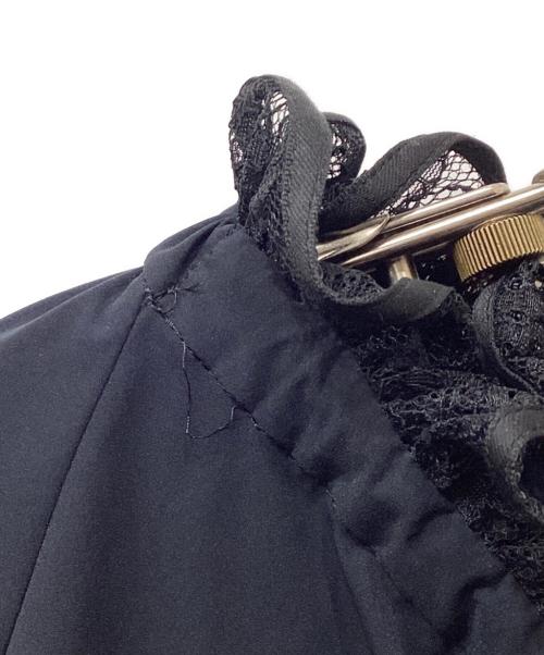 UNITED ARROWS（ユナイテッドアローズ）UNITED ARROWS (ユナイテッドアローズ) レースプリーツ フリル ブラウス ネイビー サイズ:Freeの古着・服飾アイテム
