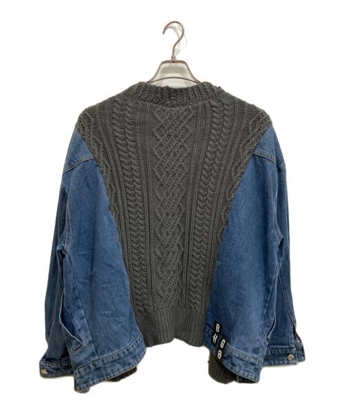 BGHB（バガーチ）BGHB (バガーチ) KNIT COMBI DENIM JKT グレー×インディゴ サイズ:FREEの古着・服飾アイテム