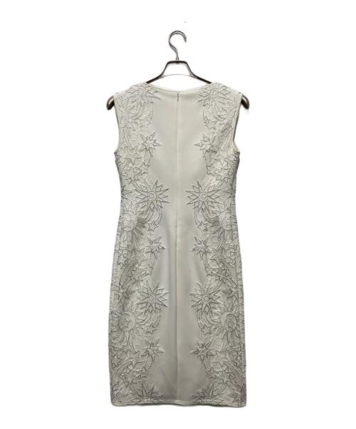 TADASHI SHOJI（タダシ ショージ）TADASHI SHOJI (タダシ ショージ) 惑星モチーフサイドレースドレス ホワイト サイズ:4の古着・服飾アイテム