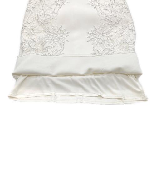 TADASHI SHOJI（タダシ ショージ）TADASHI SHOJI (タダシ ショージ) 惑星モチーフサイドレースドレス ホワイト サイズ:4の古着・服飾アイテム