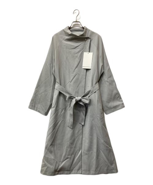 tageechita（タジチタ）tageechita (タジチタ) スムースフレアラペルトレンチ ライトグレー サイズ:Mの古着・服飾アイテム