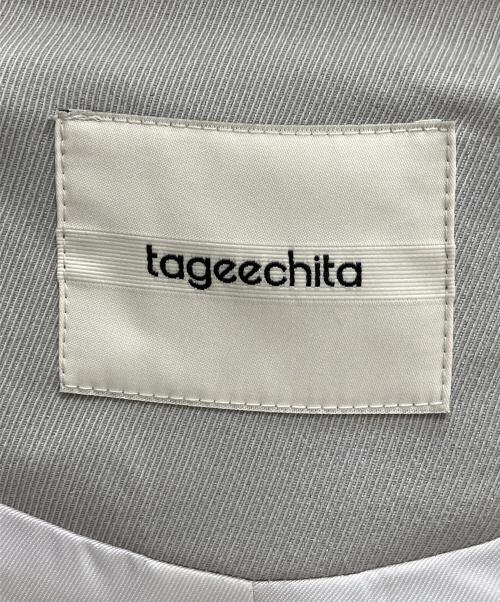 tageechita（タジチタ）tageechita (タジチタ) スムースフレアラペルトレンチ ライトグレー サイズ:Mの古着・服飾アイテム