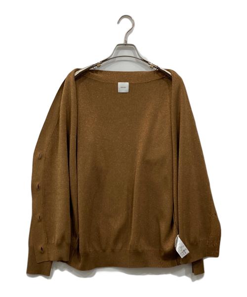 Spick and Span（スピック＆スパン）Spick and Span (スピック＆スパン) ラメ深Vカーディガン キャメル サイズ:表記無し(実寸を参照ください)の古着・服飾アイテム
