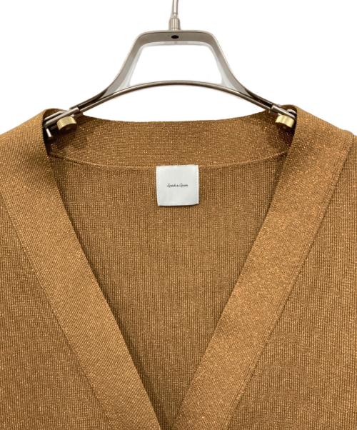 Spick and Span（スピック＆スパン）Spick and Span (スピック＆スパン) ラメ深Vカーディガン キャメル サイズ:表記無し(実寸を参照ください)の古着・服飾アイテム