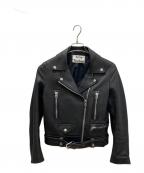 Acne studiosアクネ ストゥディオス）の古着「ラムレザーダブルライダースジャケット」｜ブラック