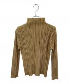 PLEATS PLEASEプリーツプリーズ）の古着「プリーツカットソー」｜キャメル