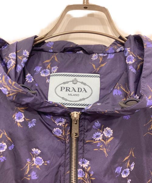 PRADA（プラダ）PRADA (プラダ) 花柄ナイロンジャケット ネイビー サイズ:44の古着・服飾アイテム