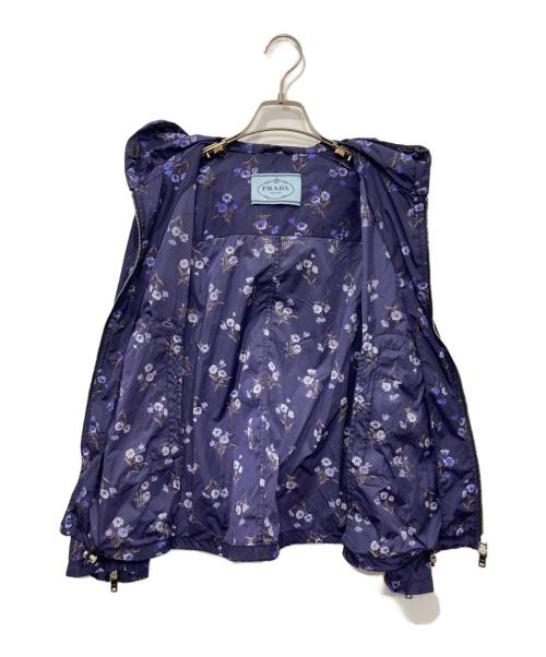 PRADA（プラダ）PRADA (プラダ) 花柄ナイロンジャケット ネイビー サイズ:44の古着・服飾アイテム