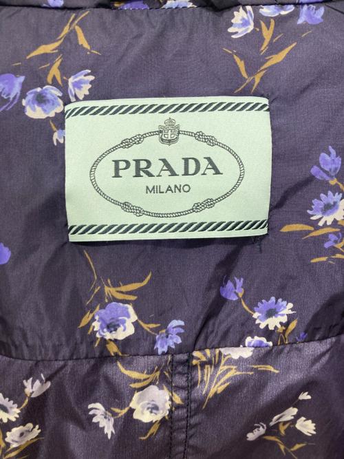 PRADA（プラダ）PRADA (プラダ) 花柄ナイロンジャケット ネイビー サイズ:44の古着・服飾アイテム