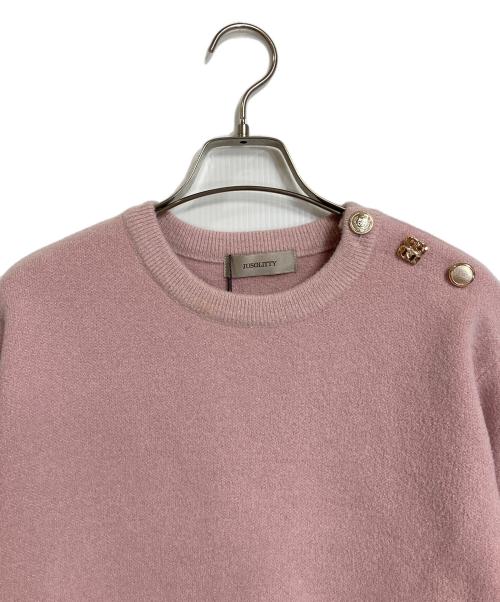 JUSGLITTY（ジャスグリッティー）JUSGLITTY (ジャスグリッティー) ボタンニット　 ピンク サイズ:2の古着・服飾アイテム