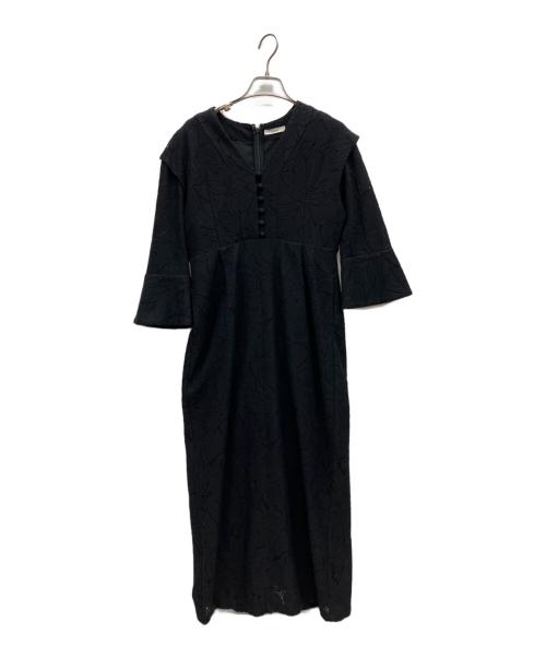 CLANE（クラネ）CLANE (クラネ) カーテンレース カフ ワンピース ブラック サイズ:1の古着・服飾アイテム