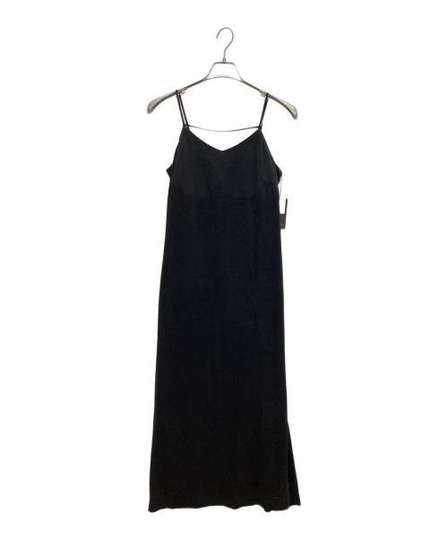anuans（アニュアンス）anuans (アニュアンス) サテンナローキャミワンピース ブラック サイズ:S 未使用品の古着・服飾アイテム