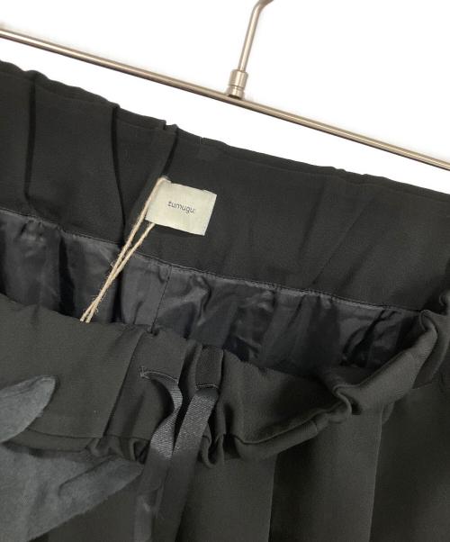 tumugu（ツムグ）tumugu (ツムグ) ソアパールコンパクトテーパードパンツ ブラック サイズ:FREEの古着・服飾アイテム