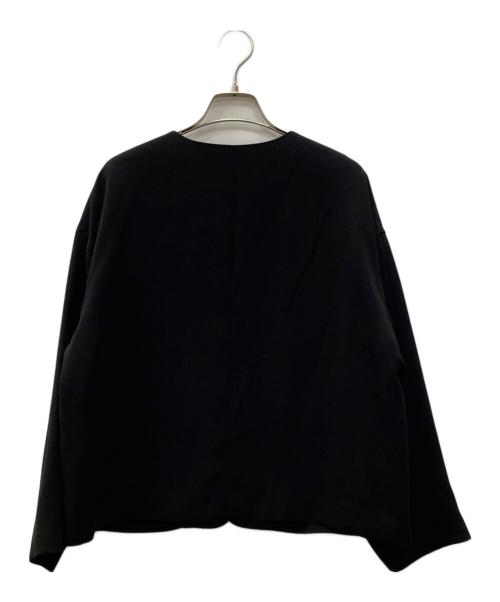 tumugu（ツムグ）tumugu (ツムグ) ソアパールコンパクトノーカラージャケット ブラック サイズ:FREEの古着・服飾アイテム