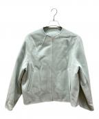 23区ニジュウサンク）の古着「ウールリバーショートブルゾン」｜ライトグリーン