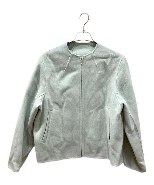 23区（ニジュウサンク）23区 (ニジュウサンク) ウールリバーショートブルゾン ライトグリーン サイズ:40の古着・服飾アイテム