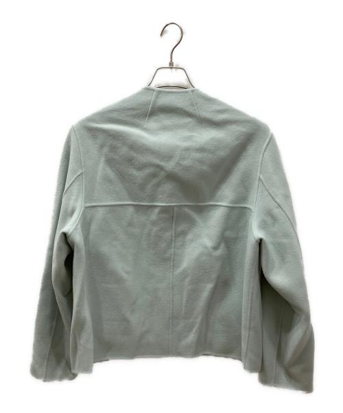 23区（ニジュウサンク）23区 (ニジュウサンク) ウールリバーショートブルゾン ライトグリーン サイズ:40の古着・服飾アイテム