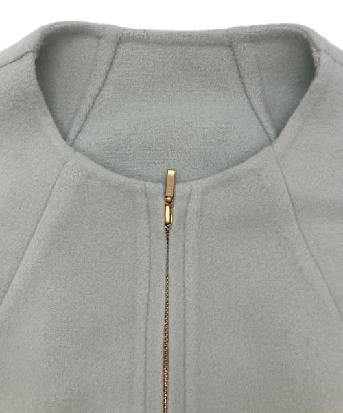 23区（ニジュウサンク）23区 (ニジュウサンク) ウールリバーショートブルゾン ライトグリーン サイズ:40の古着・服飾アイテム