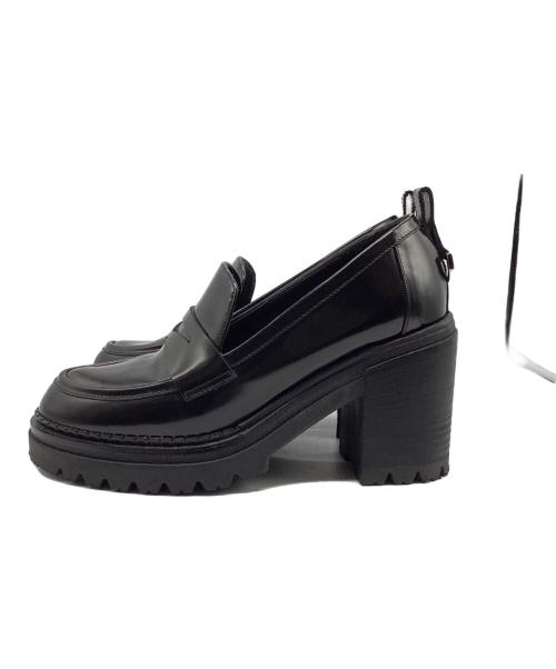 sergio rossi（セルジオロッシ）sergio rossi (セルジオロッシ) ブラッシュドレザーローファー ブラック サイズ:35　1/2の古着・服飾アイテム