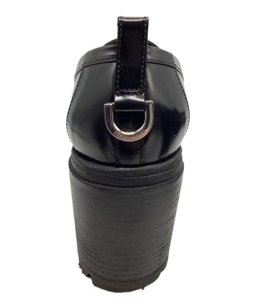 sergio rossi（セルジオロッシ）sergio rossi (セルジオロッシ) ブラッシュドレザーローファー ブラック サイズ:35　1/2の古着・服飾アイテム