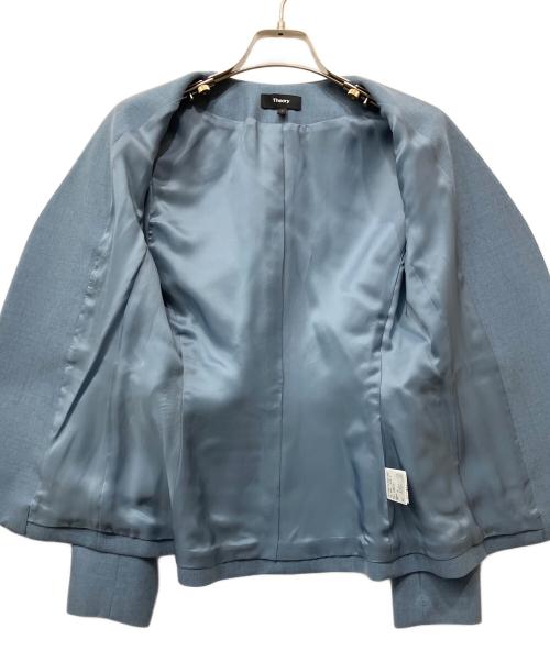 theory（セオリー）theory (セオリー) ノーカラージャケット ブルーの古着・服飾アイテム