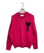 AMI Alexandre Mattiussiアミアレクサンドルマテュッシ）の古着「ハートロゴニット」｜ピンク