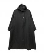 deresデレス）の古着「switch neck feather long coat」｜ブラック