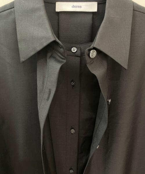 deres（デレス）deres (デレス) Mariela/double layered shirt jacket ブラック サイズ:Ｆの古着・服飾アイテム