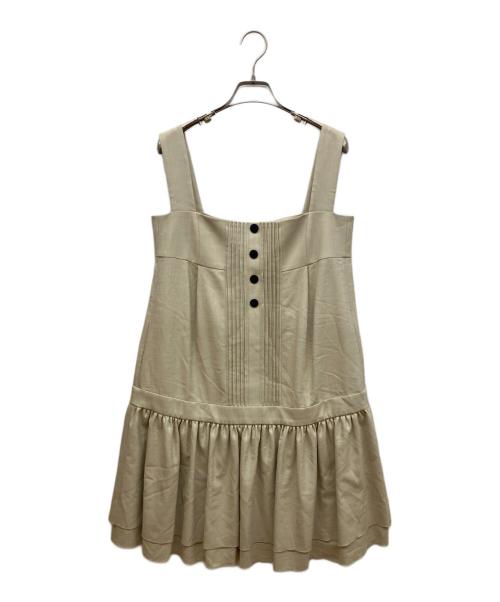 FOXEY NEWYORK（フォクシーニューヨーク）FOXEY NEWYORK (フォクシーニューヨーク) ゴールドボタンワンピース ベージュ サイズ:40の古着・服飾アイテム