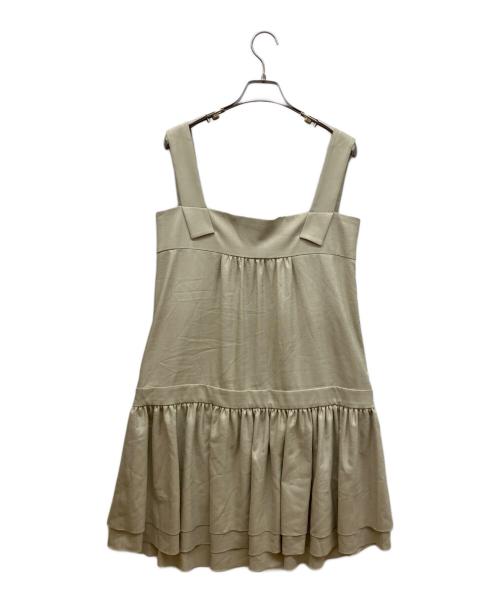 FOXEY NEWYORK（フォクシーニューヨーク）FOXEY NEWYORK (フォクシーニューヨーク) ゴールドボタンワンピース ベージュ サイズ:40の古着・服飾アイテム